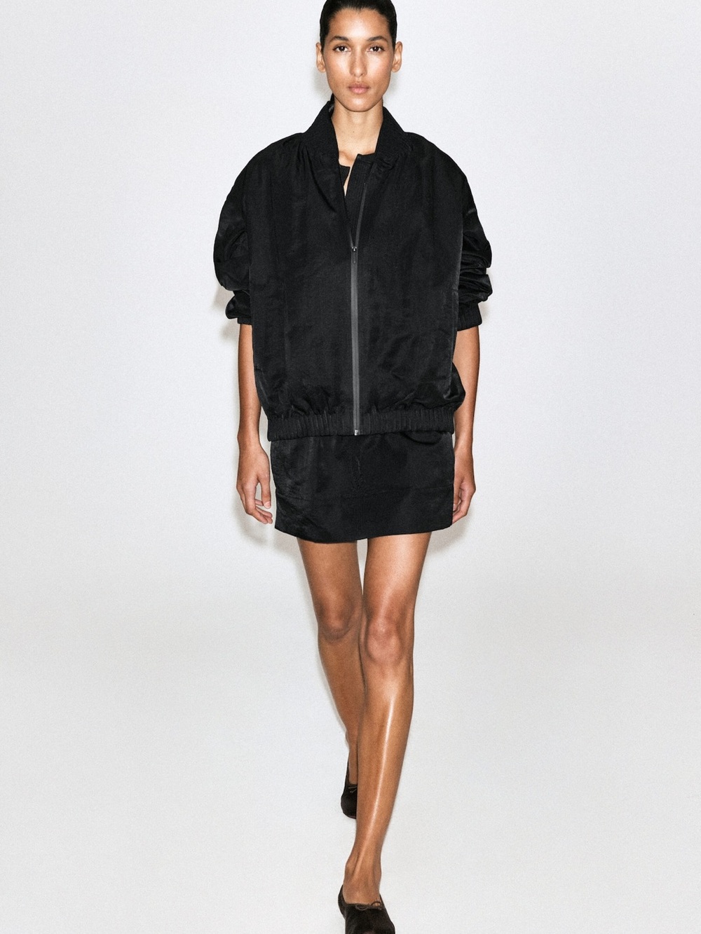 COS GATHERED NYLON BOMBER JACKET SIZE XS